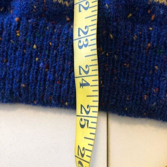 Vintage Button Down San Francisco Blue Confetti Wool Sweater Size S/M - Picture 10 of 11